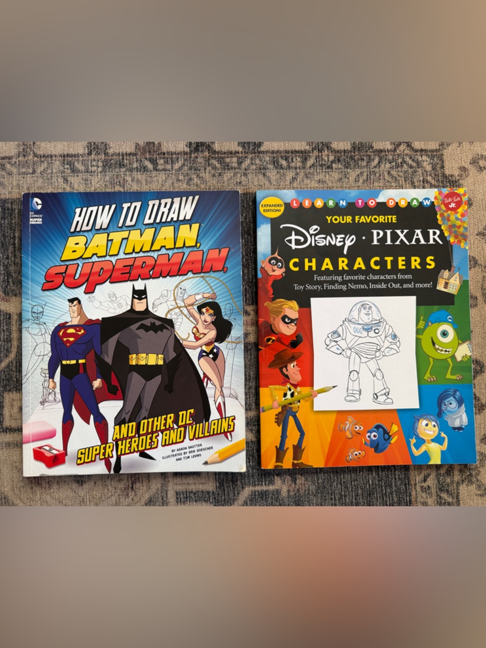 2 Drawing Books - Disney Pixar DC Comics